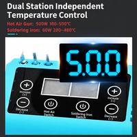Station de Retravail à Air Chaud Professionnelle 8898D 2-en-1, Pistolet Thermique 500W et Fer à Souder Numérique 60W pour Réparation de PCB de Téléphones Mobiles SMD BGA