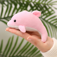 Porte-clés pendentif dauphin en peluche douce et mignonne de 10 cm, avec métal allié et impression numérique – Produit promotionnel pour cadeaux de fêtes