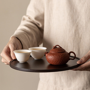Household bamboo <b>tray</b>, <b>small</b> dry tea <b>tray</b>, begonia-shaped <b>tray</b>, Zen-style Chinese dessert plate, fruit, nut, and tea dish - Product Image 3