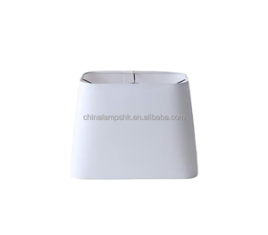 Cream White <b>Mini</b> Square Trapezoid Fabric Lampshade Brass Fitter Small Replacement Shade for <b>Bedside</b> <b>Table</b> Lamp - Product Image 3