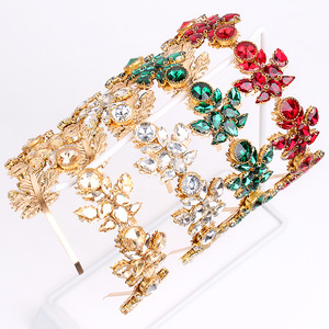 Serre-têtes en cristal pour femmes Hua Liyu, or, rouge, vert, blanc, accessoires de cheveux, coiffure tendance pour fête, mariage - Product Image 1