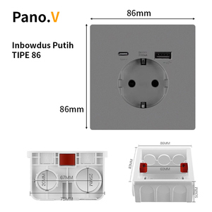 UK <b>Wall</b> <b>Socket</b> 1 AC Outlet 1 <b>USB</b> a & 1 Type-C Port Tamper Resistant for Residential Use - Product Image 6