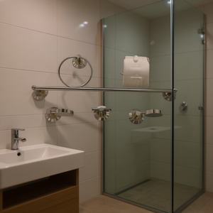 Elite Towel Rack Set Chrome 6-Piece Wall-Mounted Bathroom Storage Hardware Modern Design - Product Image 2