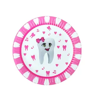 Feierlichkeiten Mein erster Zahn Party-Set entzückendes Einweg-Geschirr für Mädchen Papierteller Tassen Babyshower und Geburtstagsfeier