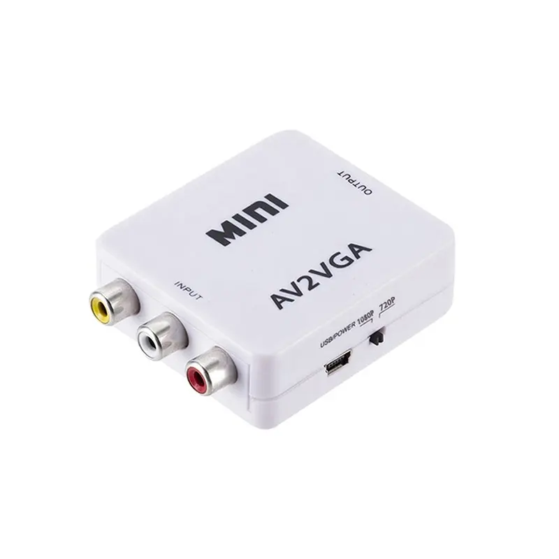 AV TO VGA 1080P 60Hz AV2VGA Converter Adapter Mini HD AV2VGA Video Converter Convertor Box for TV Monitor