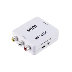 AV ל-VGA 1080P 60Hz AV2VGA מתאם ממיר מיני HD AV2VGA תיבת ממיר וידאו למסך טלוויזיה