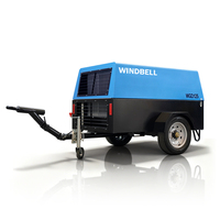 Compresseur d'air mobile à entraînement direct, à vis rotative, alimenté au diesel, 125cfm