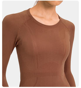 Top sottoscocca senza cuciture da donna con scollo a barchetta Slim Fit a maniche lunghe da donna di moda ospedaliera - Product Image 1