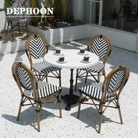 Ensemble table à manger et chaises d'extérieur portable en métal moderne pour café français restaurant occidental boutique de thé au lait utilisation chez l'habitant