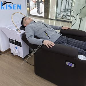 Lit de spa capillaire KISEN, table de massage sans plomberie, style japonais avec réservoir d'eau, pour lavage de cheveux, table électrique de luxe pour soins capillaires - Product Image 6