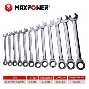 MAXPOWER 12PCS 12 Pt 72-Tooth Ratcheting Combination Wrench <strong>Spanner</strong> <strong>Set</strong> - Product Image 4