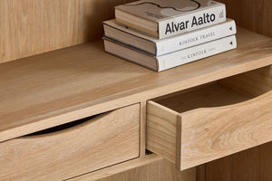 אורן לבן ישן נordic ארון עץ לאחסון ריהוט מודרני יין, ארון שחור אלון דו-דלתי ארון צד שני דלתות - Product Image 6