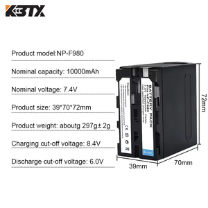 Batterie de remplacement pour appareil photo 10000mAh NP-F980 en gros, compatible avec les batteries vidéo Sony NP-F550 F570 F750 F770 F950 F960 F970 - Product Image 6