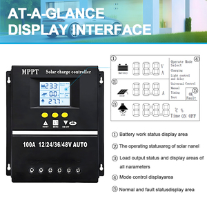 Bộ điều khiển sạc năng lượng mặt trời Y&H 100A <span class=keywords><strong>MPPT</strong></span> 12V <span class=keywords><strong>24V</strong></span> 36V 48V, màn hình LCD, điều chỉnh thông minh cho pin axit chì/Lithium - Product Image 6