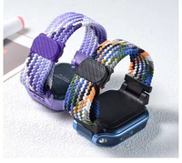 Montres intelligentes modernes de luxe Mingfung pour enfants, avec bracelets élastiques en nylon tressé magnétique respirant de 165 mm de longueur, disponibles en plusieurs couleurs