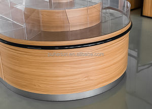 رف مزدوج الوجهين مع صناديق بلاستيكية حامل متجر الوجبات الخفيفة مع صحن الوجبات الخفيفة الخشبية المتناثرة محلات السوبر ماركت - Product Image 2