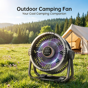 Ventilateur de <span class=keywords><strong>camping</strong></span> électrique longue durée 10000 mAh avec lumière LED, design pliable, alimenté par <span class=keywords><strong>batterie</strong></span>, turbo, contrôlé par application, pour voiture et hôtel - Product Image 2
