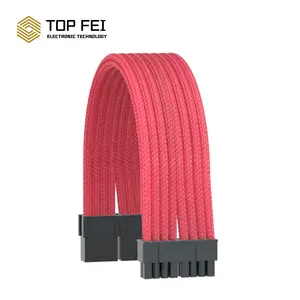 High-Density Weave 18AWG Power Supply Cable Kit 30cm Mod Sleeve Extension Sleeved 24PIN/8PIN Pink Power Cable 3x PCIE 2x EPS