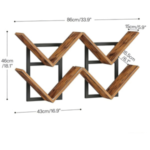 Mensole Galleggianti a Parete a 4 Livelli, Scaffale a Forma di Albero in Legno, Portaoggetti Sospeso <span class=keywords><strong>Marrone</strong></span> Classico Resistente per <span class=keywords><strong>Cucina</strong></span> - Product Image 3