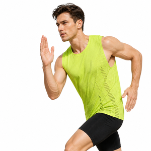 Camiseta sin mangas para maratón, chaleco de running personalizado, chaleco transpirable sin costuras para gimnasio, camiseta de baloncesto, camiseta de punto para carrera, camiseta sin mangas para hombre - Product Image 2