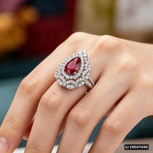 Anillo de diamantes de corte brillante con piedra preciosa en forma de pera, de oro macizo S925/10K/14K/18K, cultivada en laboratorio, calidad VVS-VS, joyería de moda. - Product Image 2