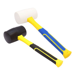 Maillet en caoutchouc avec manche en fibre pour la pose de carreaux, la décoration intérieure, outil de nivellement antichoc, plusieurs tailles - Product Image 1