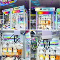Machine à poupées entièrement transparente populaire pour centre d'arcade, éclairage dégradé coloré, jeux à monnayeur conviviaux pour enfants et adultes