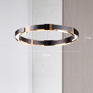 Lámpara de Techo Minimalista de Diseño Americano para Sala de Estar, Lámpara Colgante Circular de Metal de Lujo para Comedor y Dormitorio, Diseño Único para Sala de Exposiciones - Product Image 3