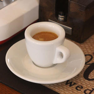 50ML Keramik Espresso tassen Reinweiß Minimalist ische Espresso tassen und Untertassen 9mm dickes Design Perfekt für Espresso maschinen - Product Image 1