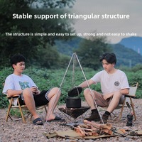 Support de camping pliable en alliage d'aluminium Zethink pour foyer extérieur, trépied pour suspendre des casseroles, compatible charbon/bois, accessoires de camping