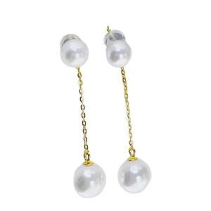 22569 Accessoires de perles DIY, support vide pour boucles d'oreilles en argent S925 avec perles rondes de 9-10 mm, détachable, or/argent, boucles d'oreilles DIY - Product Image 5