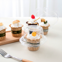 Emballage en plastique transparent pour emporter, 1/2/4/6 gobelets, qualité alimentaire, personnalisable, boîte à cupcakes pour muffins, desserts
