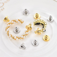 10 Pcs/bag Penyangga Anting Bentuk Bunga untuk Anting Berat, Fungsional dengan Pengunci, Penahan Anting untuk Anting Berbentuk Stud