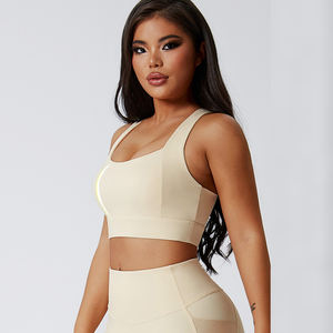 Conjuntos Deportivos De Fitness Para Mujer Con Logo Personalizado De Moda En Color Sólido Para Yoga Y Gimnasio - Product Image 3