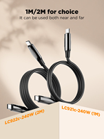 LDNIO LC921 Chargeur de charge rapide 240W Haute puissance PD3.1 Protocole de charge rapide E-marker Chip Câble de données pour téléphone portable