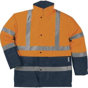 DELTA PLUS - STRA2ORTM Parka de signalisation orange-bleu marine en polyester enduit polyuréthane-EAN 3295249017347 HI-VIS WORKWEAR - Product Image 1
