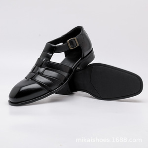 New Arrival Men's Oversized Vintage Buckle Roman <b>Sandals</b> Casual Breathable Leather <b>Sandals</b> Outdoor Beach Comfortable - Product Image 4