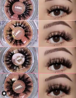 10 paires de cils Kit de gros 3D 25MM naturel faux cils en vrac Baux Bink moelleux cils Kit en vrac pour les femmes maquillage