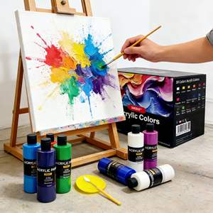 Vente chaude 2025, 18 couleurs, 250 ml, grand flacon de peinture acrylique, ensemble de peinture acrylique, sûr, non toxique, professionnel, fournitures d'art pour le verre, vente en gros - Product Image 1