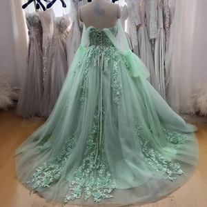 Luxe Sage Vert Quinceanera Robes 3D Perles Floral Dentelle Robes De 15 Anos Fête D'anniversaire <span class=keywords><strong>Robe</strong></span> De Bal - Product Image 5