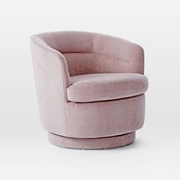 Fauteuil Club Moderne de Luxe Nordique Rembourré en Velours, Fauteuil Pivotant Bouclé pour Salon