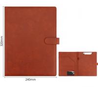 A4 PU Faux Cuir Business Document Organisateur Folio Dossier de Fichiers avec Bloc-Notes Portefeuille