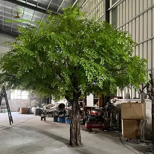 Venta al por mayor personalizado Diy verde grande Artificial Ficus árbol Interior Exterior de fibra de vidrio decorativo gran árbol Banyan Artificial