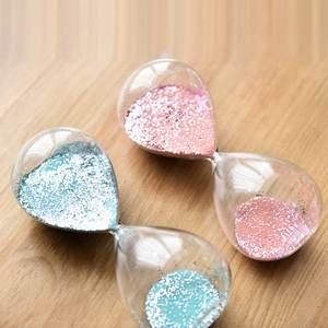 定制高硼硅酸盐玻璃砂定时器独特闪光沙漏家居装饰现代手工功能 - Product Image 4