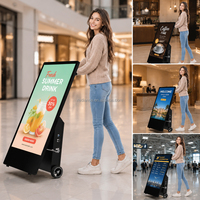 Pantalla Publicitaria Móvil LCD 4K de 43 Pulgadas, 1500 Nits de Alto Brillo, Resistente a la Intemperie IP65, con Batería, Animación Frontal