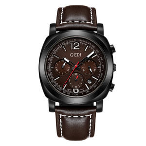 Montre chronographe pour homme haut de gamme, trois aiguilles, six aiguilles, calendrier, bracelet en cuir, offre spéciale pour les fêtes - Product Image 3