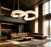 Nouvelle Arrivée - Suspension Moderne Certifiée UL - Lustre Commercial de Luxe en Marbre pour Restaurant et Hall d'Entrée