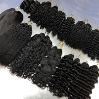 Cheveux Vietnamiens 100% Vierges Non Traités, Pointes de 100g, Plumes à Tresser, Extensions au Crochet, Double Trame Faite à la Machine, Afro Kinky en Vrac