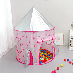 Tente de jeu à motif d'étoiles roses pour filles, château d'intérieur et d'extérieur, maison de jeu, jouet en tissu doux pour 2-4 ans - Product Image 3