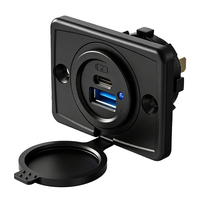 Chargeur USB Moto, Port de Charge USB Carré, Chargeur Rapide 3.0 PD 3.0, Chargeur de Voiture Encastrable pour Bus, Automobile, Camping-car